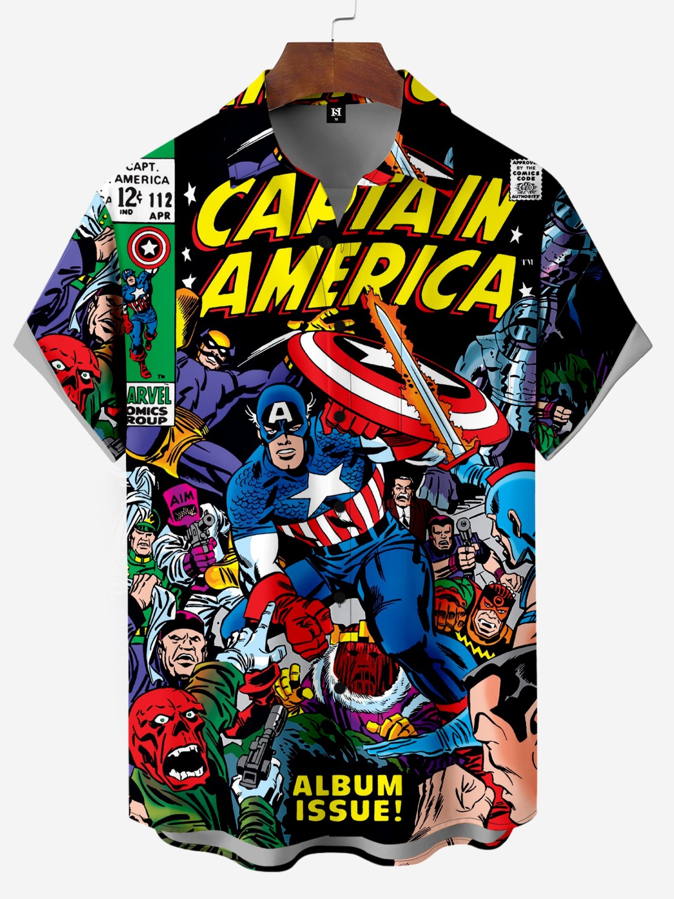 Men's Comic Printed Short Sleeved Shirt 019